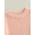 thumbnail image 6 of Musuos Toddler Baby Round Neck Sweaters, Long Sleeve Solid Color Loose Knitted Pullovers, 0-5 Years, 6 of 10