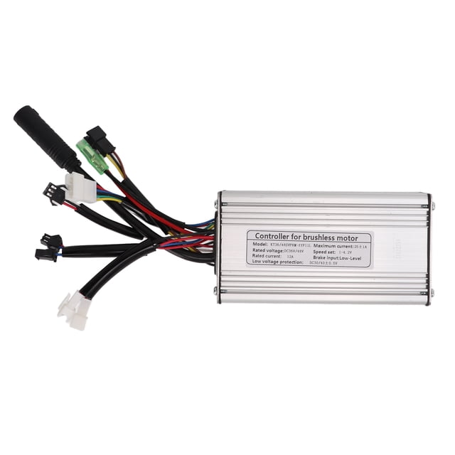 Controlador de bicicleta eléctrica de 36 V, 48 V y 25 A con cable de luz doble y disipación de calor de 9 tubos.