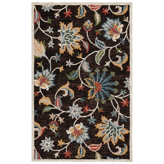 SAFAVIEH Blossom Bentley Floral Area Rug, Brown/Yellow, 4' x 6'