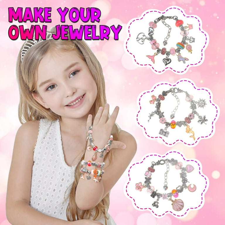 Girls Toys Age 6-8 Gifts Arts & Crafts For Kid Charm Bracelet Jewelry  Making Kit