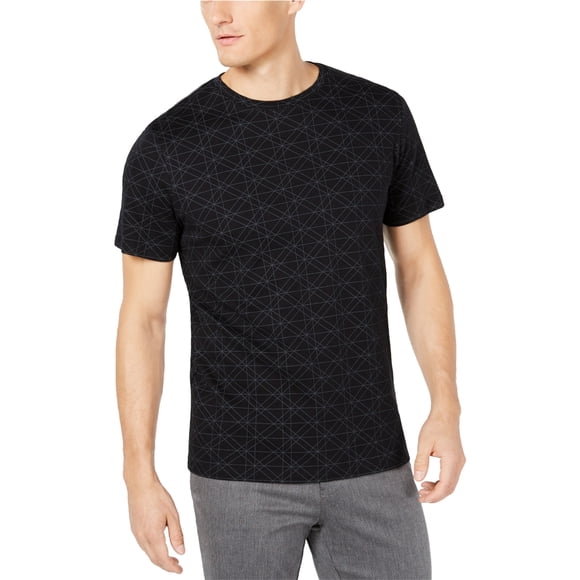 Camiseta básica geométrica Ryan Seacrest para hombre color negro talla mediana