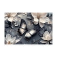 thumbnail image 5 of Mudket Wall Art Framed Ready to Hang Butterfly Floral Canvas Print, Modern Floral Wall Decor Artwork for Bedroom Living Room Office, Minimalist Botanical Wall Pictures - 12"L x 8"W, 5 of 10