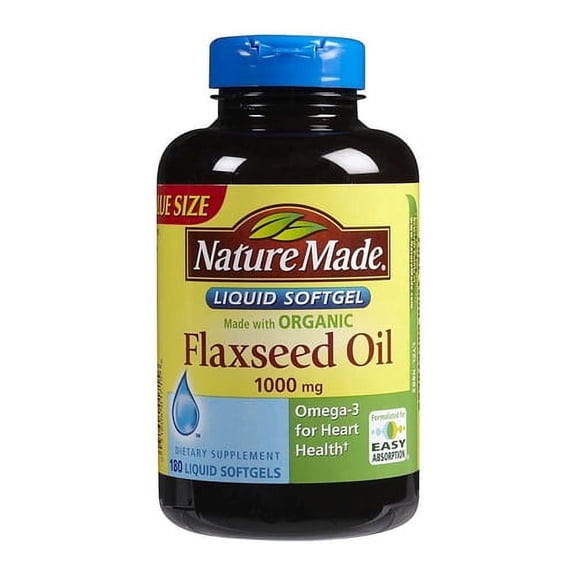 Nature Made Flaxseed Oil 1000 mg Softgels, 180 Ea