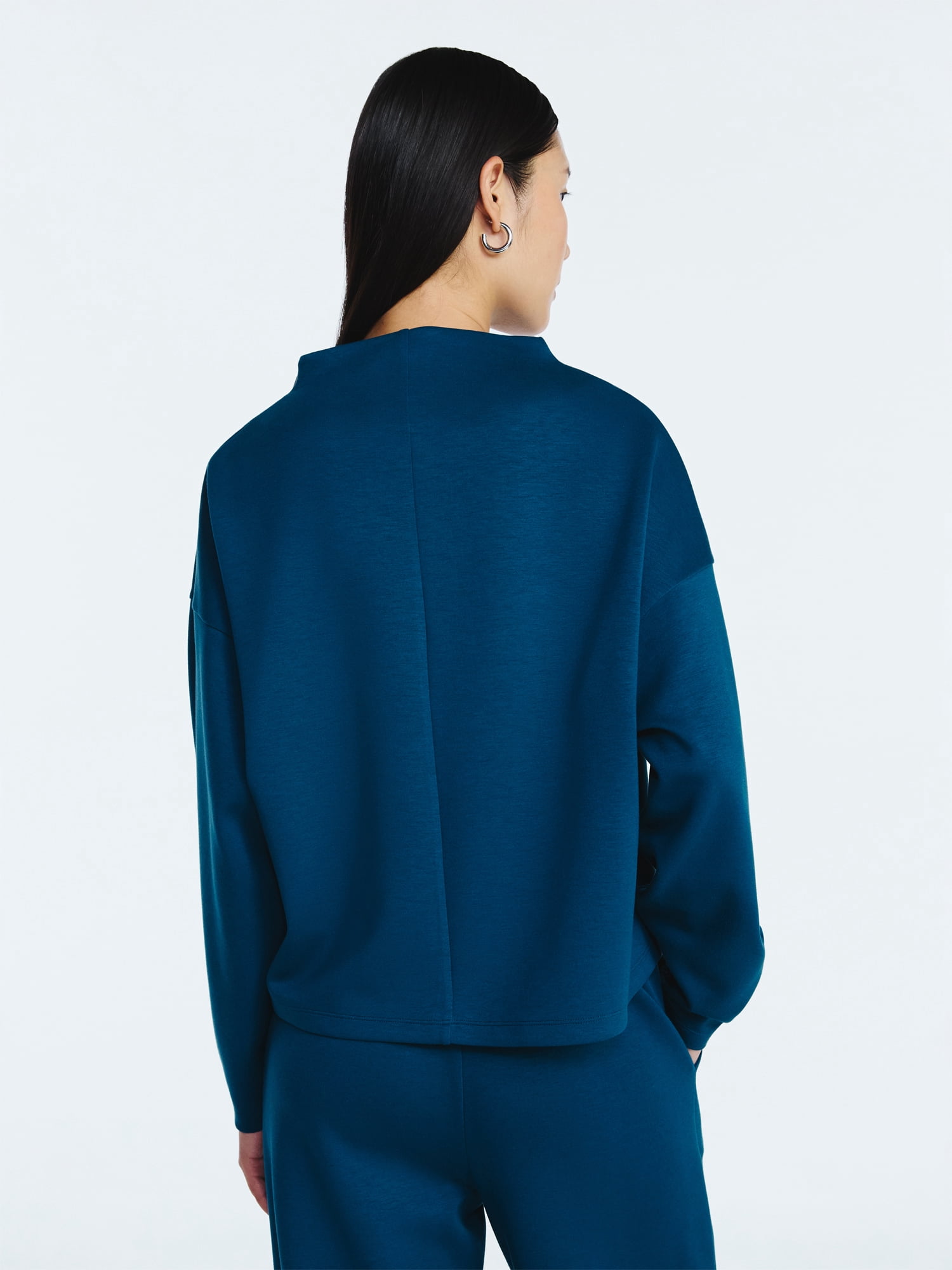Scoop Women's New Scubaknit Zip Neck Top, Sizes XS-XXL