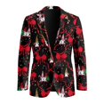 thumbnail image 4 of KUIFORTI Gnome Bow Men's Suit Jacket Lightweight Blazer Long Sleeve Sport Coat for Business Travel Office Work Graduation, 4 of 7