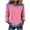 ZA-Pink-frostluinai pullover tops, variant on Frostluinai Denim Patchwork Shirts for Women Long Sleeve Crewneck Waffle Pullover Casual Loose Camisa Jeans Para Mujer