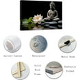 thumbnail image 5 of Buddha Canvas Wall Art Lotus Flowers Zen Stone Pictures Spa Painting Prints Office Decor for Spiritual Meditation Yoga Room Framed(3, (12.00" x 18.00")), 5 of 6