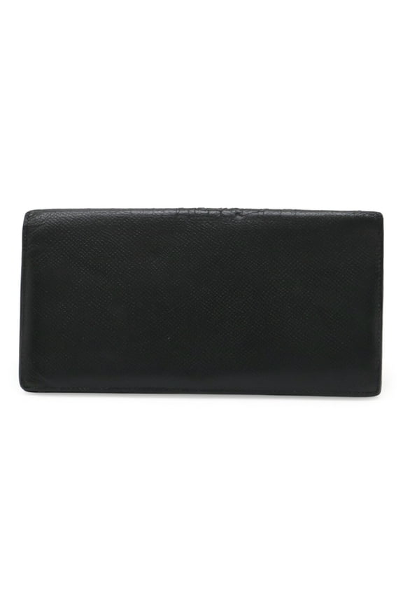 Pre-Owned HERMES MC2 Mendel Long Wallet Bi-fold Veau Epsom Leather Black L Engraved