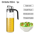 thumbnail image 3 of 2X Botella dispensadora de aceite de oliva Contenedor de condimentos con tapa automática y vinagrera de vidrio a prueba de fugas para cocina A, 3 of 8
