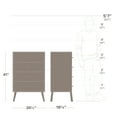 thumbnail image 4 of Prepac Milo Mid Century Modern 4-Drawer Vertical Chest, Black, 4 of 11