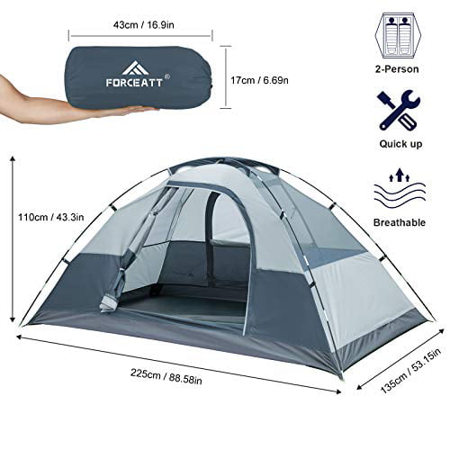 2 Doors Ventilation Double Layer Waterproof Tent Forceatt Camping Tent 2 Person 