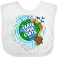 thumbnail image 3 of Inktastic Earth Day Peace Love Earth with Turtle and Waves Boys or Girls Baby Bib, 3 of 4