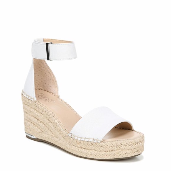 Franco Sarto CLEMENS WHITE BAZINILEATHER WEDGE