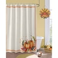 thumbnail image 3 of Fall Shower Curtain Pumpkin Autumn Maple Leaf Bathroom Curtains with Hooks, Waterproof Fabric Orange Stripe Framed Thanksgiving Bath Shower Curtains Set for Bathroom Bathtubs Decor 72x84 Inch, 3 of 7