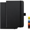 thumbnail image 1 of Diario de bolsillo con anillo para bolígrafo, mini bloc de notas de 3,8 x 5,7 pulgadas, cuaderno pequeño, papel grueso de alta calidad de 100 g/m² con bolsillo (negro, rayado) Ormromra CZBG-HY11, 1 of 7