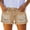 Khaki, variant on Women Pants Casual Summer Women's Denim Button Zipper Short Summer Mid Waist Stretchy Pockets Jean Shorts Light Blue 8(L)
