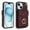 wine red, variant on For iPhone 11 Case Premium PU Leather Accordion Folding Wallet &Card Holder With RFID Shielding Material Phone Case With Adjustable Ring Holder And Detachable Crossbody ＆ Wrist Strap,Rose gold