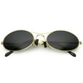 thumbnail image 1 of True Vintage Oval Sunglasses Thin Metal Arms Double Nose Bridge 57mm (Gold / Smoke), 1 of 4