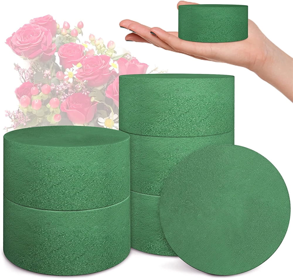 NOGIS 6 Packs Round Floral Foam Blocks，3'' Large Dry Floral Foam for