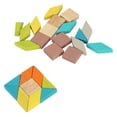 thumbnail image 4 of Juguetes de rompecabezas geométricos, bloques de patrones de madera, juguetes de rompecabezas geométricos, bloques de rompecabezas de formas resistentes y duraderos, 4 of 14