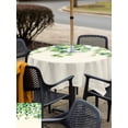 thumbnail image 4 of Country Leaves Outdoor Tablecloth - 60x60 Inch Square Dining Table Cover, Spring Green Leaf Branches Vine Botanical Waterproof Outdoor Table Cloth with Umbrella Hole & Zipper for Picnic/Patio/Party, 4 of 7