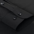 thumbnail image 2 of Jinda Men's Soft Button Down Shirt Long Sleeve Dress Shirt Formal Fashion Summer Cotton Spandex Button Up Shirt Black 18.5, 2 of 4