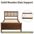 thumbnail image 4 of Twin Size Wood Platform Bed with Headboard,Footboard and Wood Slat Support, Walnut, 4 of 9