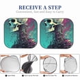 thumbnail image 5 of Kdxio Cartoon Art Skull Print 2-Piece Sun Shade Front Windshield - Foldable Car Front Window Sunshades for Most Sedans SUV Truck, 5 of 6