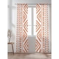 thumbnail image 2 of Sheer Curtains 84 Inches Long 2 Panels Set for Living Room, Orange Boho Semi Sheer Curtains for Windows, Vintage Southwestern Geometric Stripes Voile Window Treatments Rod Pocket Curtain, 2 of 7