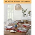 thumbnail image 5 of 15 Inch Round Placemats Set of 4, Red Christmas Non Slip Heat Insulation PP Table Mats, Xmas Snowman Truck Tree Balls Washable Place Mats for Kitchen Dining Party Table Decor, 5 of 7