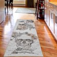thumbnail image 2 of Grunge Decorative Rug, Skull and Flowers Day of the Dead Mexican Traditional Celebration Symbolic Art, Quality Carpet for Bedroom Dorm and Living Room, 6 Sizes, Grey and Peach, by Ambesonne, 2 of 2