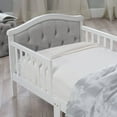 Orbelle Wooden Upholstered Toddler Bed, OffWhite, with Bed Rails, Baby