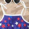 thumbnail image 4 of Zanarzt Toddler Girls 4th Of July Romper 4th Fourth of July Baby Girl Boy Outfit American Flag Print Overalls Shorts Pocket Suspender Romper Clothes Blue,4-5 Years, 4 of 8