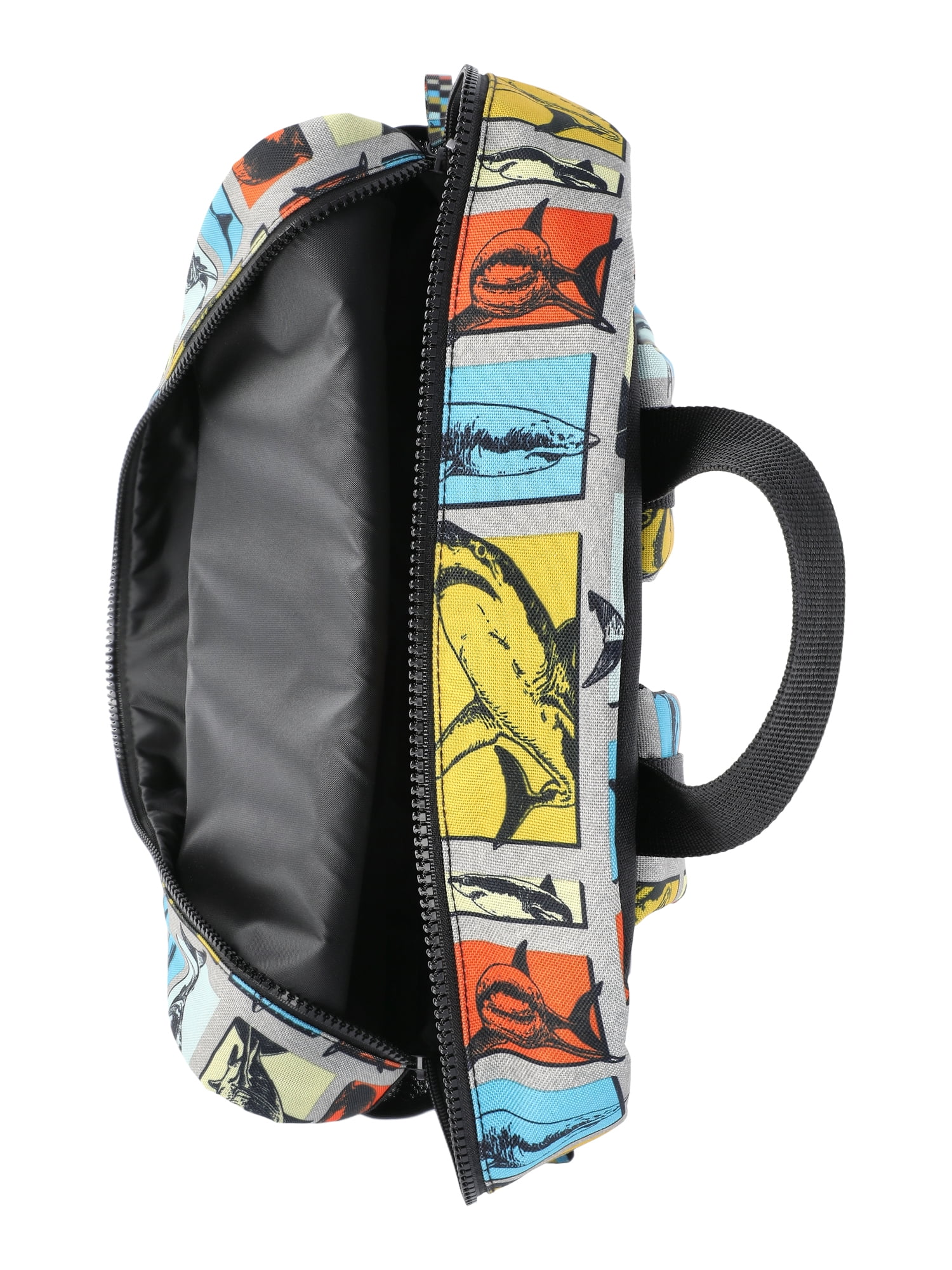 Wonder Nation Boys Colorblock Sharks 17" Laptop Backpack and Lunch Bag Set, 4-Piece, Black/Multi