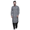 thumbnail image 2 of Atasi Kurta Pathani Imprimée avec Salwar pour Hommes Ensemble Ethnique d'Été Indien, 2 of 5