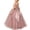 Pink, variant on Girls Princess Dresses Cozy Satin Tulle,V Neck Back Big Bow Floor Length Wedding Flower Party Pageant Gown Red 5-6Years