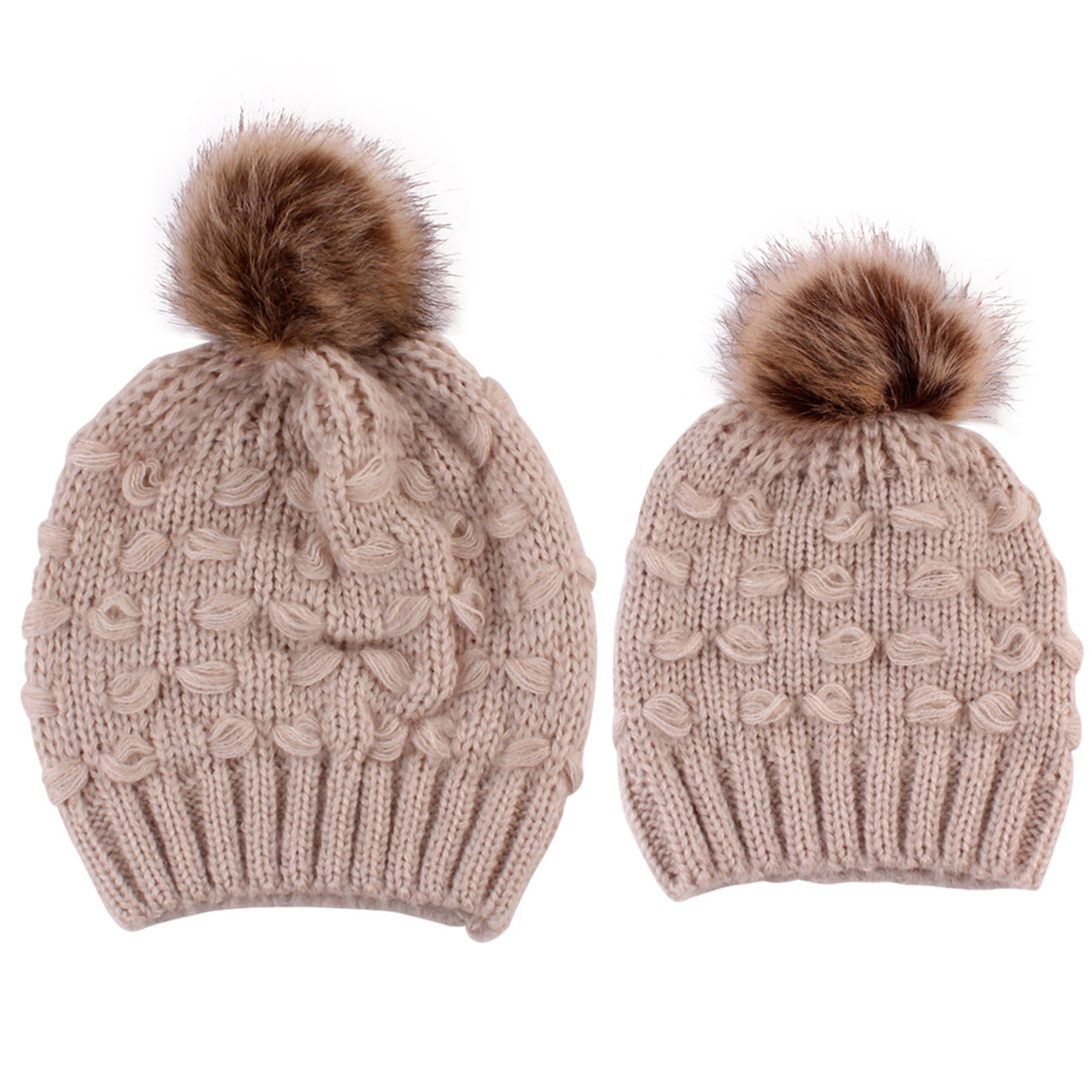 Pom Pom Winter Warm Crochet Beanie Hat 