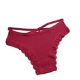 thumbnail image 2 of PiGOGI Women's Lace Mid-Rise Briefs - Comfortable Breathable Underwear - Hip Lift Panties (S/M/L/XL) Red, 2 of 3