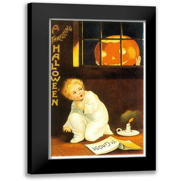 Vintage Apple Collection 10x14 Black Modern Framed Museum Art Print Titled - Thrilling Ii Halloween.tif