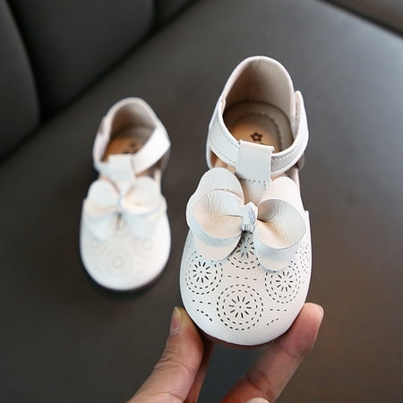 

Hunpta Toddler Infant Kids Baby Girls Hollow Out Butterfly Knot Princess Leather Shoes