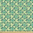 thumbnail image 2 of Floral Upholstery Fabric by the Yard, Sun Look Rose Branches Flourishing Romantic Flowers in Nature Colors, Decorative Fabric for DIY and Home Accents, Pale Green and Turquoise by Ambesonne, 2 of 5