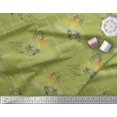thumbnail image 2 of Soimoi Tissu Georgette Poly Vert à Rayures et Imprimé Cachemire 1 Yard 42 Pouces de Large, 2 of 3