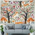 thumbnail image 4 of Orinice Foxes Trees Flowers Tapestry Wall Hanging Unique Style Graphic Tapestries for Home Decor Living Room Bedroom Apartment Farmhouse Dorm 60x50inch, 4 of 6