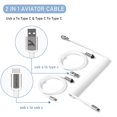 thumbnail image 3 of REJODA-Coiled Keyboard Cable for Gaming Custom Keyboard,Double-Sleeved Coiled USB C Cable with Detachable Metal Aviator,2 in 1 USB C to A and C Cable for Mechanical Keybaord,Printer,Phone,Ipad,Xbox-W, 3 of 4