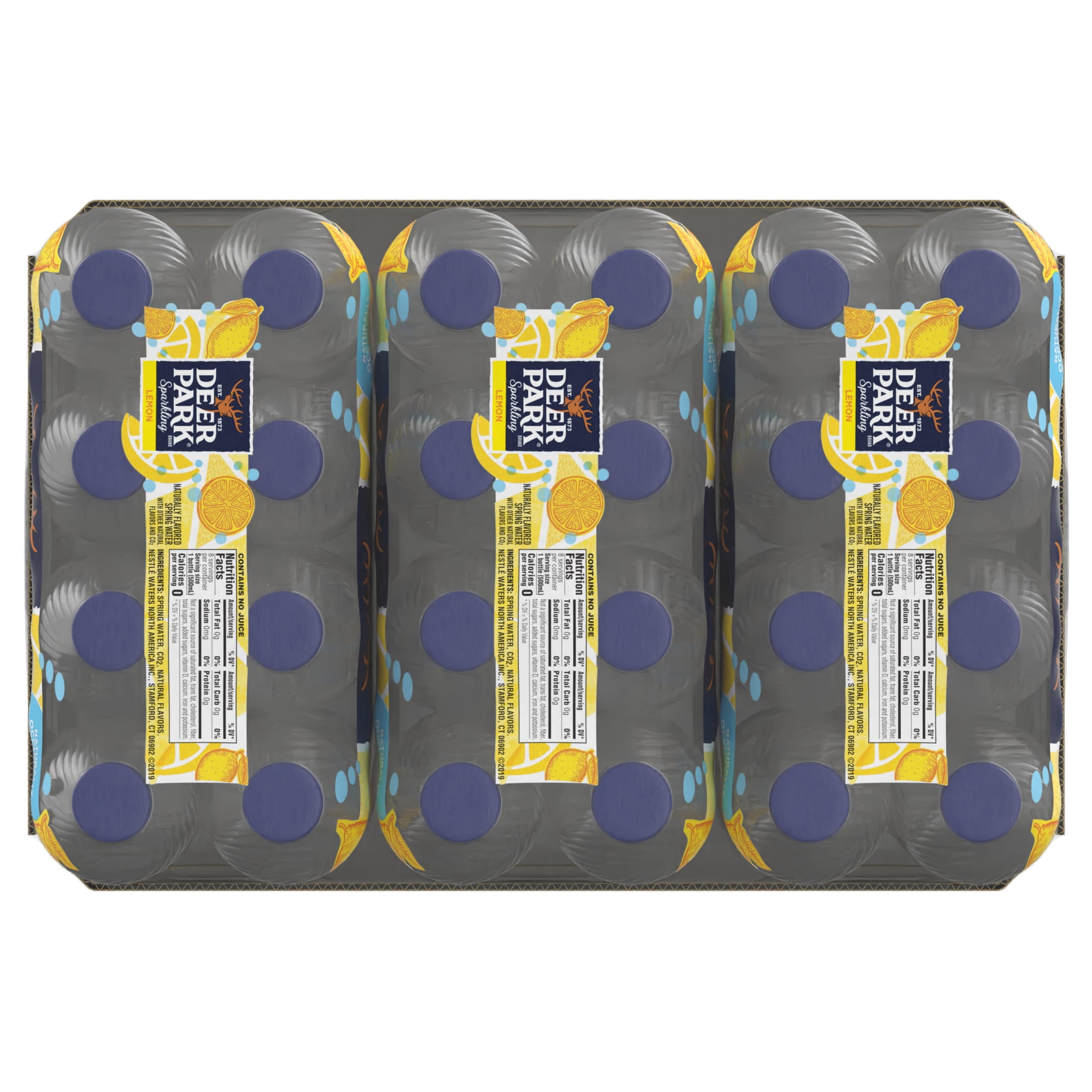 Deer Park Sparkling Water, Lemon, 16.9 Oz. Bottles (24 Count)