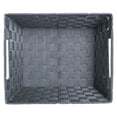 thumbnail image 4 of DII Durable Trapezoid Woven Nylon Storage Bin or Basket for Organizing Your Home, Office, or Closets (Basket - 12x10x8") Gray - Set of 2, 4 of 7