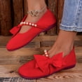 thumbnail image 2 of YOUYEDIAN Mary Jane Shoes Women Fashion Bowtie Deco One Strap Versatile Round Toe Flats Casual Low Heel Comfortable Slip On Dress Shoes, 2 of 5