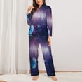 thumbnail image 2 of Balery Planets Stars And Galaxies1 Conjunto de Pijama con Estampado para Mujer, Conjunto de Dos Piezas con Manga Larga, Ropa de Dormir Suave con Bolsillos, Pijamas Cómodos-X-Large, 2 of 7