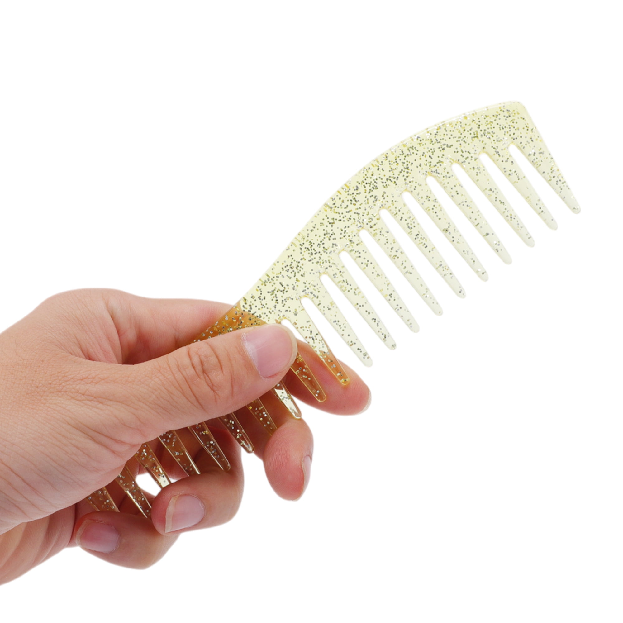 Unique Bargains 1 Pc Women Durable S Shaped Wide Tooth Straightening Comb Yellow