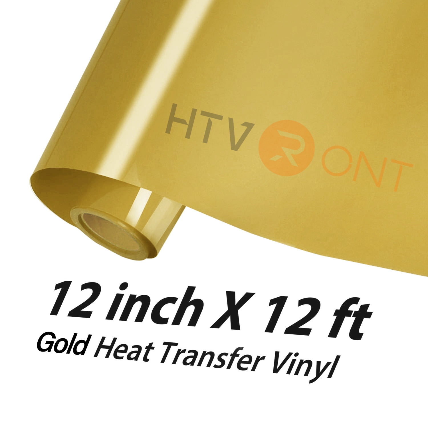 Gold HTV Heat Transfer Vinyl Roll- 12 x 12FT Gold HTV Vinyl for Shirts -  Easy to Cut & Weed Iron on Vinyl for Clothes(Gold)